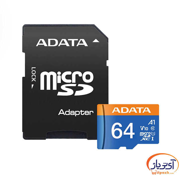 کارت حافظه‌ MicroSD ای دیتا مدل Adata Premier microSDHC ظرفیت 64 گیگابایت سرعت 100MBps