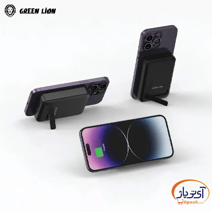 پاوربانک وایرلس مگنتی 20W گرین لاین Kick Stand GL-PB31 ظرفیت 10000mAh 10 پاوربانک وایرلس مگنتی 20W گرین لاین Kick Stand GL-PB31 ظرفیت 10000mAh - Image 3