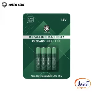 باتری نیم قلمی گرین لاین ALKALINE AAA بسته 4 عددی