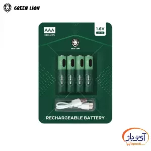 باتری نیم قلمی قابل شارژ گرین لاین Rechargeable AAA بسته 4 عددی