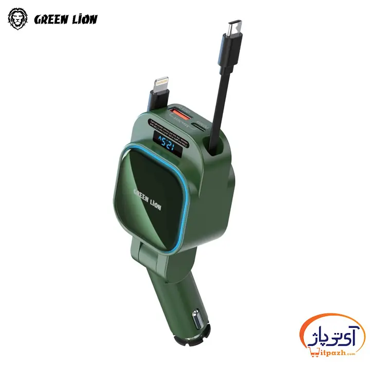 Green Lion Retractable 96W Car Charger در آی تی پاژ