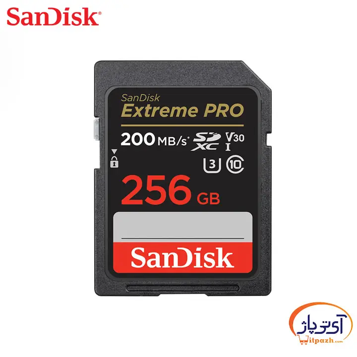 خرید کارت حافظه SDXC سن دیسک Extreme Pro V30 ظرفیت 256 گیگابایت سرعت 200mbps در مشهد
