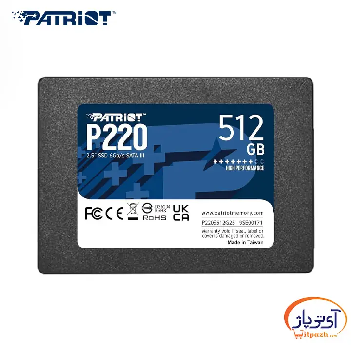 خرید اس اس دی اینترنال SATA3.0 پتریوت P220 ظرفیت 512 گیگابایت در مشهد