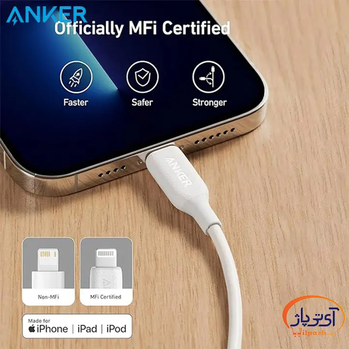 کابل لایتنینگ انکر مدل A8813H11 PowerLine 180cm 8 کابل لایتنینگ انکر مدل A8813H11 PowerLine 180cm - Image 5