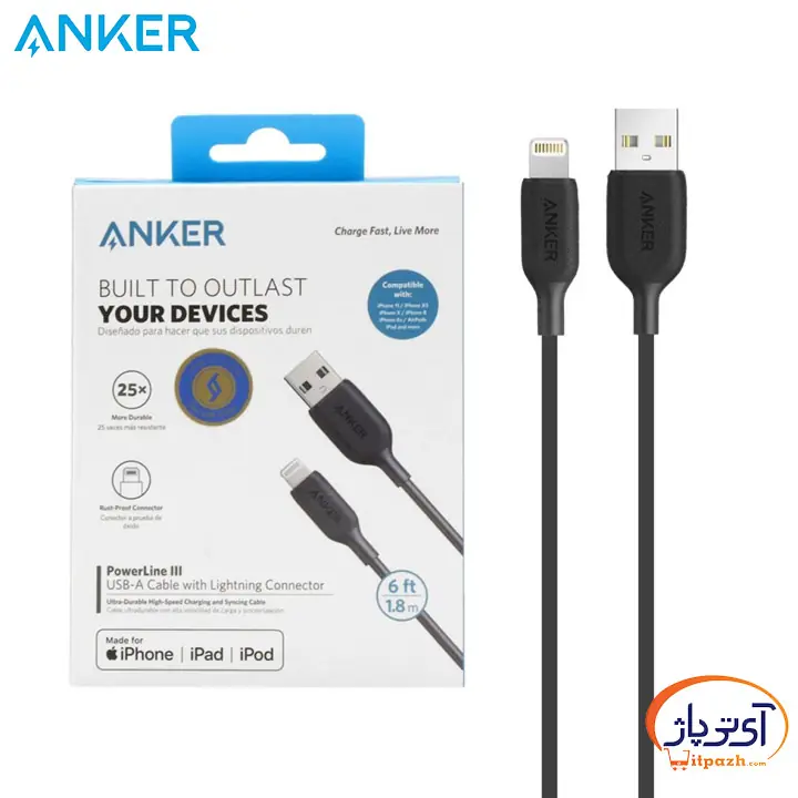 کابل لایتنینگ انکر مدل A8813H11 PowerLine 180cm 9 کابل لایتنینگ انکر مدل A8813H11 PowerLine 180cm - Image 6