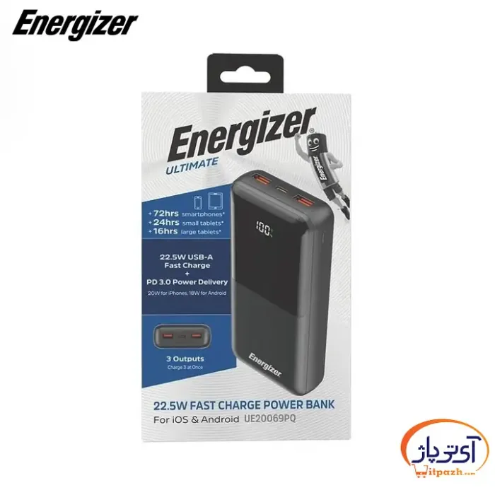 پاوربانک انرجایزر UE20069PQ 22.5W PD ظرفیت 20000mAh - Image 6