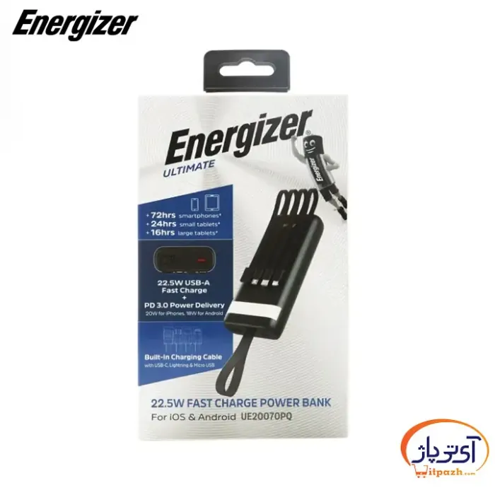 پاوربانک انرجایزر  UE20070PQ 22.5W PD ظرفیت 20000mAh - Image 7