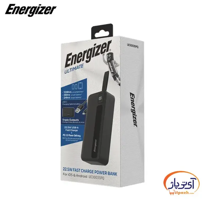 پاوربانک انرجایزر  UE30035PQ 22.5W PD ظرفیت 30000mAh - Image 6