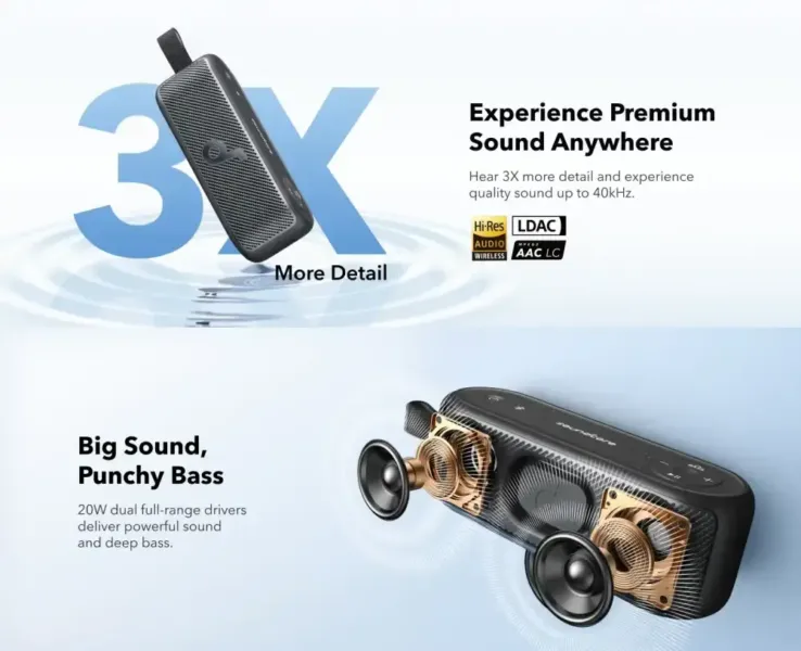 اسپیکر بلوتوثی انکر ساندکور Soundcore Motion 100 11 Anker Soundcore Motion 100 Portable Bluetooth Speaker HiRes LDAC Audio 1 در آی تی پاژ