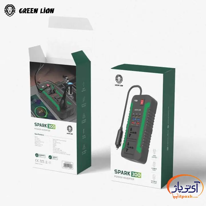 مبدل برق پورت فندکی گرین لاین Spark 300 Power Inverter 300W 9 مبدل برق پورت فندکی گرین لاین Spark 300 Power Inverter 300W - Image 2