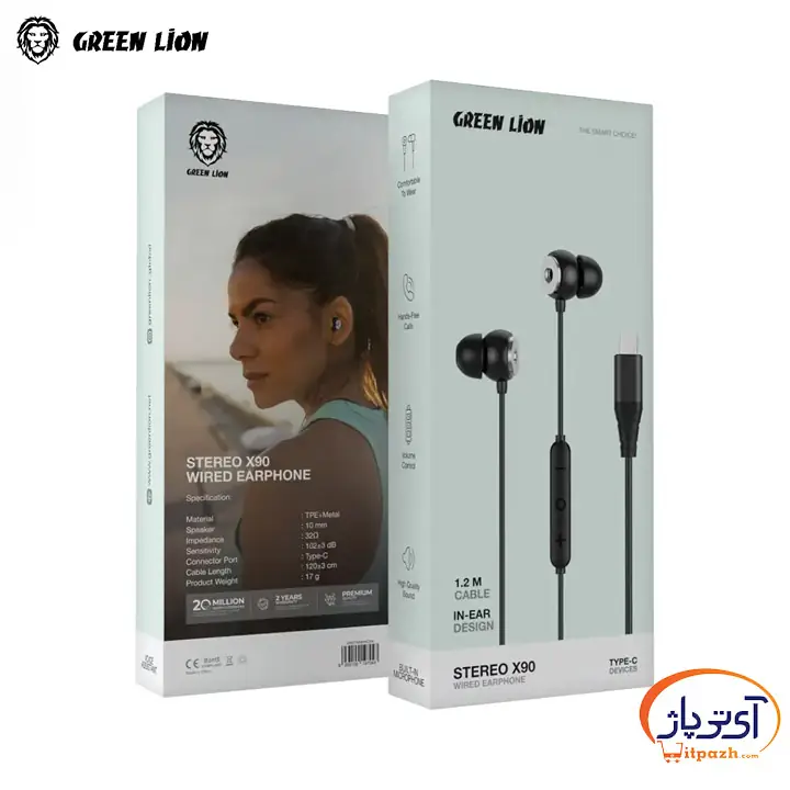 هندزفری سیمی گرین لاین Stereo X90 رابط Type-C 6 هندزفری سیمی گرین لاین Stereo X90 رابط Type-C - Image 3