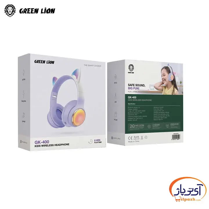 هدفون بیسیم بچگانه گرین لاین GL-400 Kids 7 هدفون بیسیم بچگانه گرین لاین GL-400 Kids - Image 4