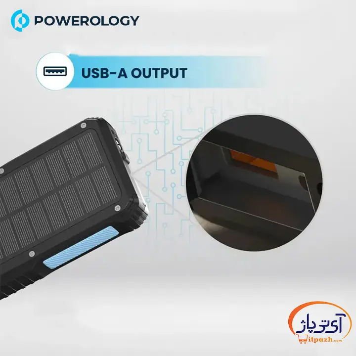 پاوربانک خورشیدی و شارژ بیسیم پاورولوژی PP076 توان 20W PD ظرفیت 20000mAh 11 پاوربانک خورشیدی و شارژ بیسیم پاورولوژی PP076 توان 20W PD ظرفیت 20000mAh - Image 4