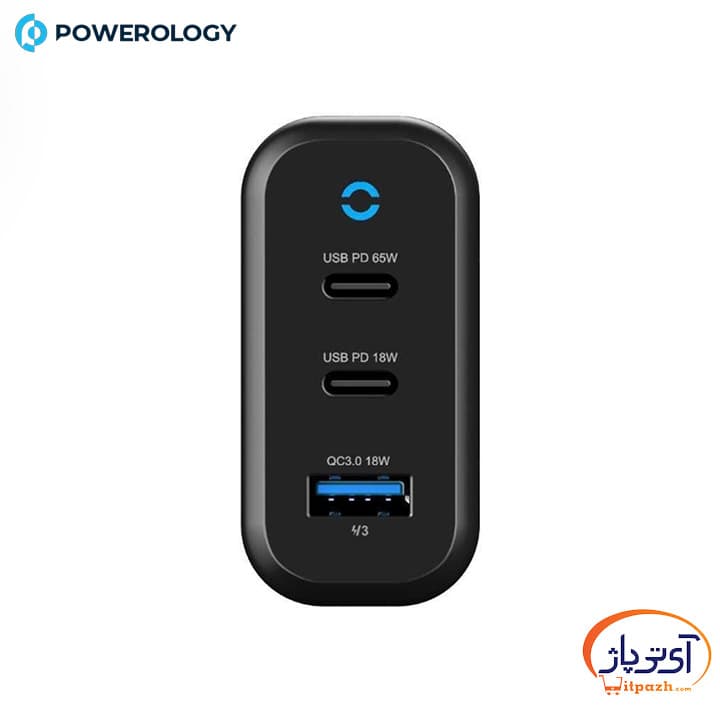 شارژر دیواری پاورولوژی MULTIPLE PORT EU GAN توان 65 وات 5 شارژر دیواری پاورولوژی MULTIPLE PORT EU GAN توان 65 وات - Image 2