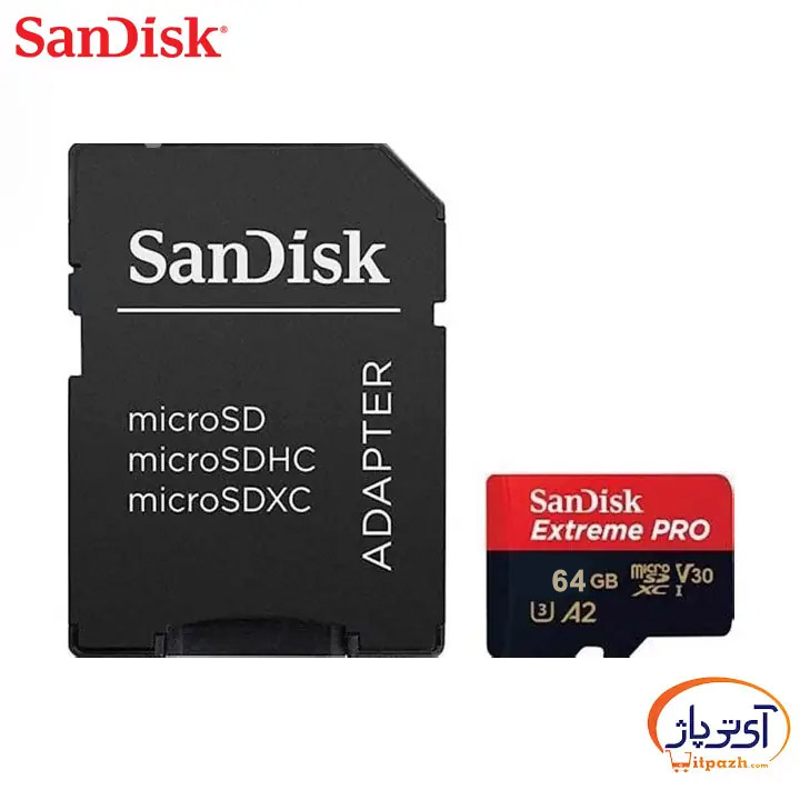 MICRO 64G Extreme Pro 200 ms U3 A2 4K V30 SANDISK 1 در آی تی پاژ