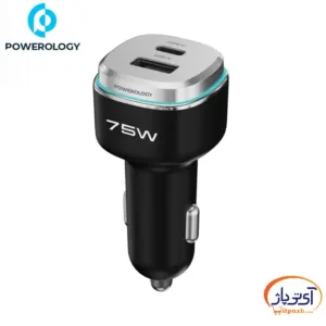شارژر فندکی پاورولوژی A+C PORT WITH C TO C CABLE 75W