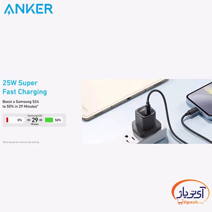 شارژر دیواری انکر 25 وات مدل A2656K11 6 شارژر دیواری انکر 25 وات مدل A2656K11