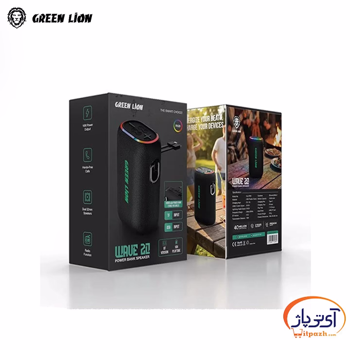 اسپیکر بلوتوثی و پاوربانک 10000 میلی آمپر گرین لاین مدل Wave 20 5 اسپیکر بلوتوثی و پاوربانک 10000 میلی آمپر گرین لاین مدل Wave 20