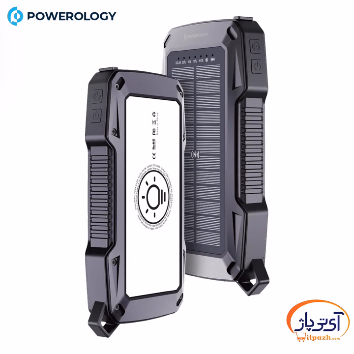 پاوربانک وایرلس و خورشیدی 40000mAh پاورولوژی Helio Lux توان 65W PD 24 پاوربانک وایرلس و خورشیدی 40000mAh پاورولوژی Helio Lux